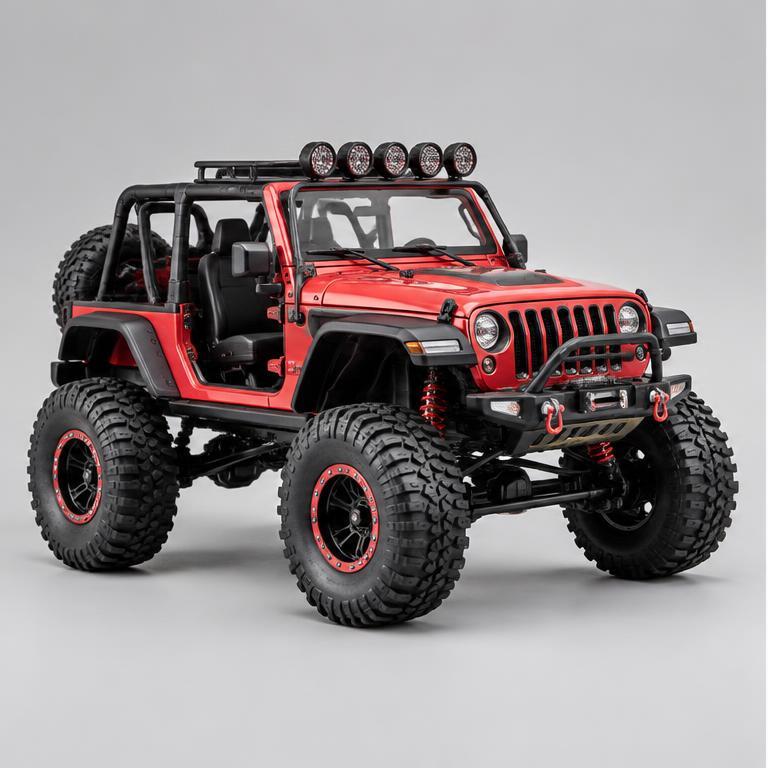 Illustrative red RC 4x4 jeep
